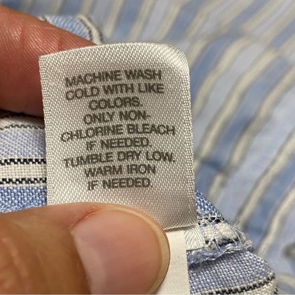 J. Jill Shirt Women’s Size Small Petite Striped linen Striped button up Dress - Picture 15 of 16